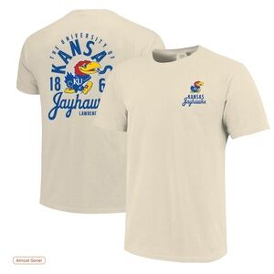 Kansas Jayhawks Comfort Colors Mascot Overlay T-Shirt - Cream